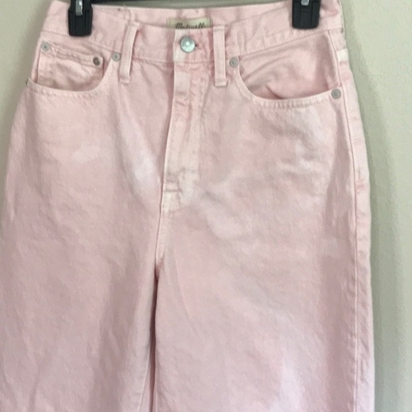 MADEWELL Pink Baggy Straight High Waist Jeans Size 26 with Discoloring - Picture 2 of 10
